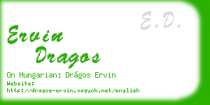ervin dragos business card