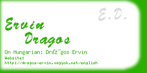 ervin dragos business card